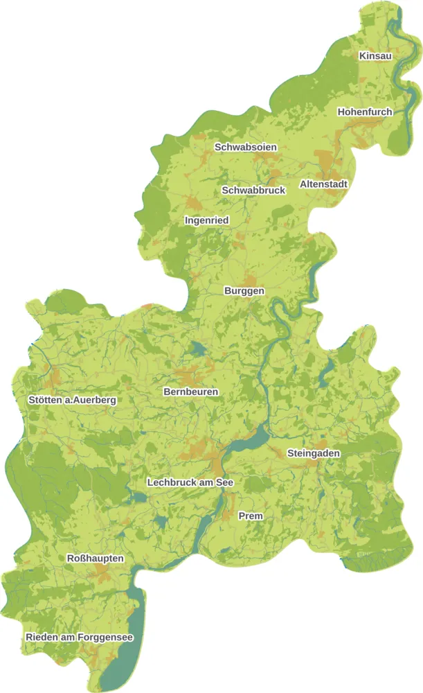 Karte der Region ILE Auerbergland