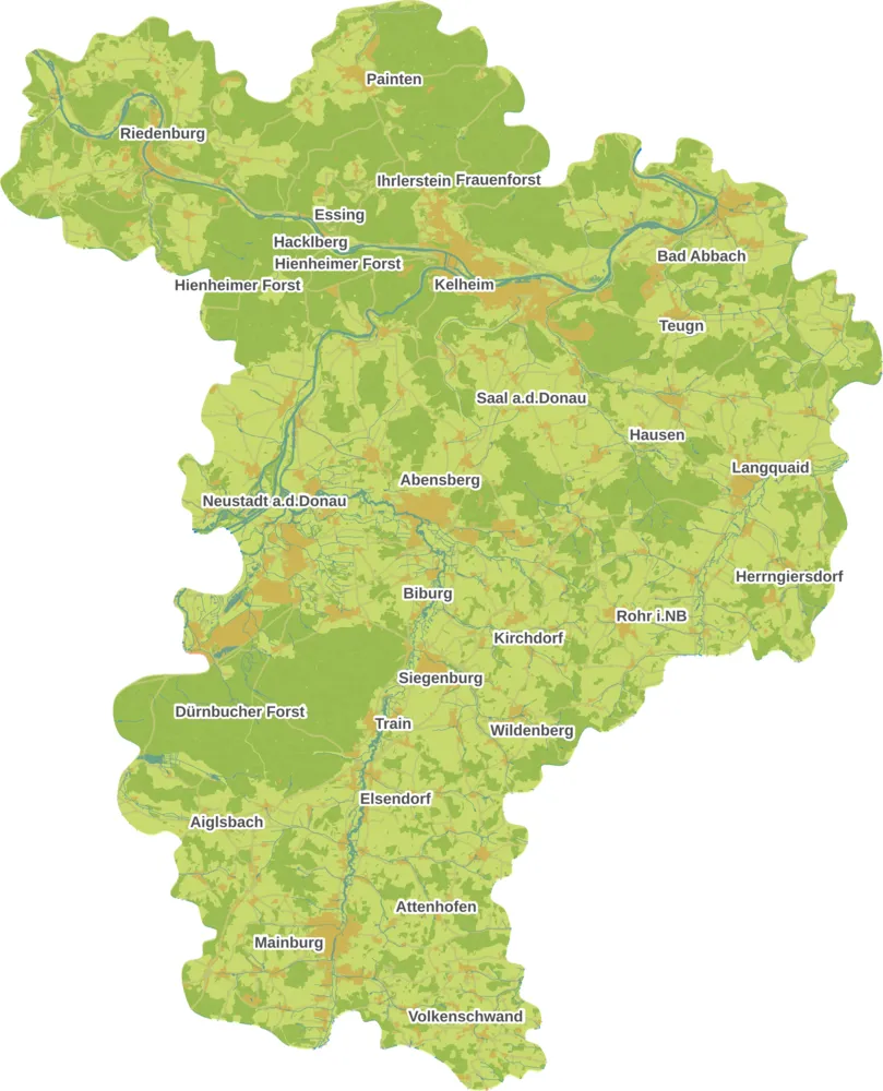 Karte der Region Landkreis Kelheim