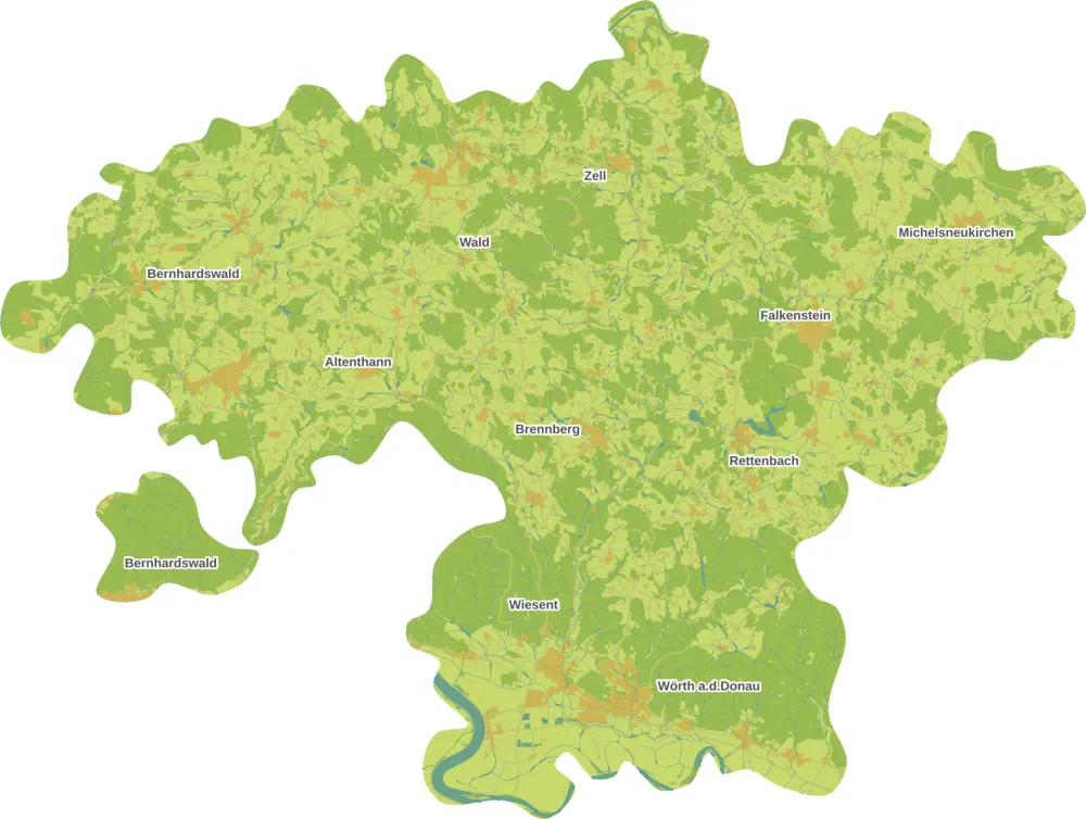 Karte der Region Vorderer Bayerischer Wald